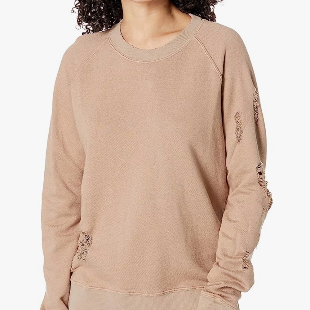NWT n:philanthropy Blackbird Deconstructed Sweatshirt Cuban Sand.XS